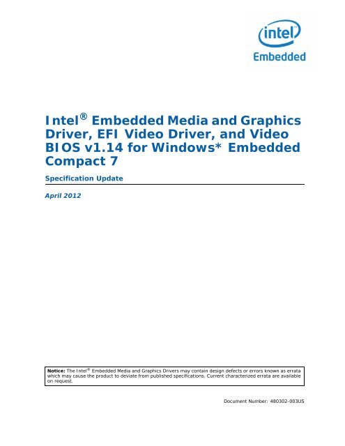 IntelÂ® Embedded Media and Graphics Driver, EFI Video Driver, and ...