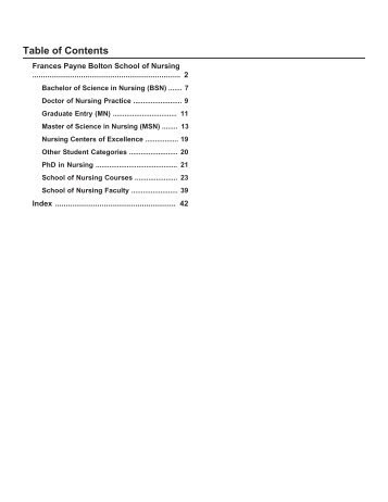 Frances Payne Bolton School of Nursing - General Bulletin - Case ...