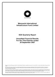 Macquarie International Infrastructure Fund Limited SGX Quarterly ...
