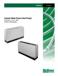 Console Water Source Heat Pumps - McQuay