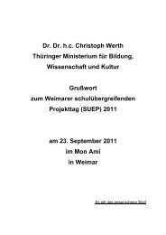 Dr. Dr. h.c. Christoph Werth Thüringer Ministerium für Bildung ...