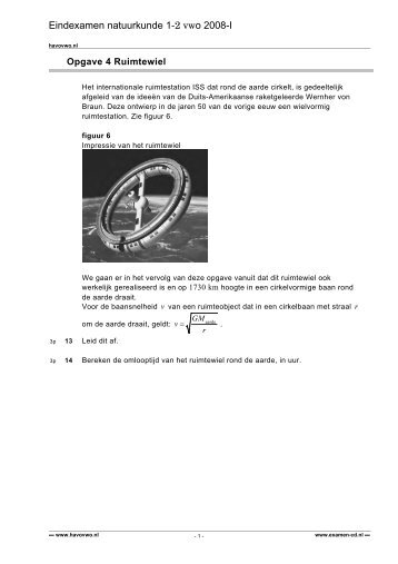 4 Ruimtewiel - VWO-Examens