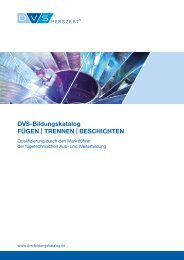 DVS-Bildungskatalog FÜGEN | TRENNEN | BESCHICHTEN