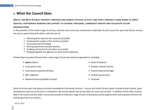 Sport and Physical Activity Strategy - Argyll and Bute Council
