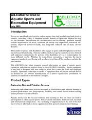 ABLEDATA Fact Sheet On Aquatic Sports And Recreation Equipment