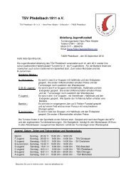 Einladung Hallenturniere - TSV Pfedelbach