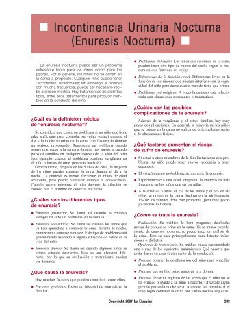 Incontinencia Urinaria Nocturna (Enuresis Nocturna) - Impcna.com