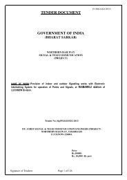 TENDER DOCUMENT GOVERNMENT OF INDIA - Northern Railway