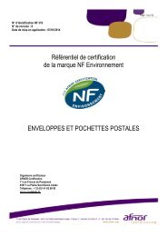 Référentiel de Certification NF316 - Enveloppes et ... - Marque NF