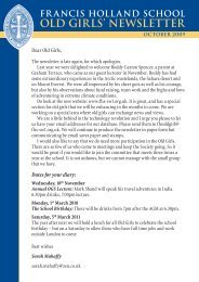 Newsletter 2009 - Francis Holland School