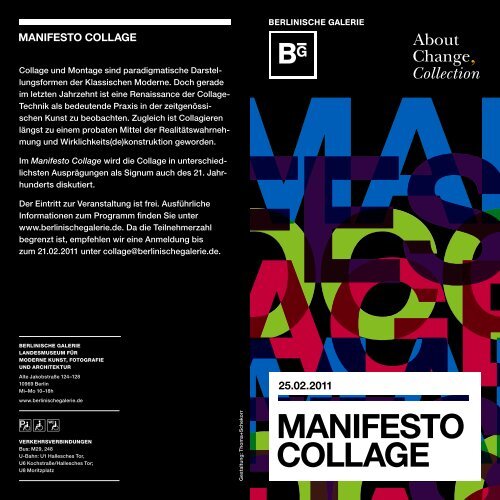 manifesto CoLLaGe - About Change, Collection Stiftung