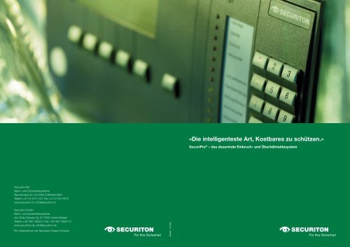 SecuriPro (Prospekt) - Securiton GmbH