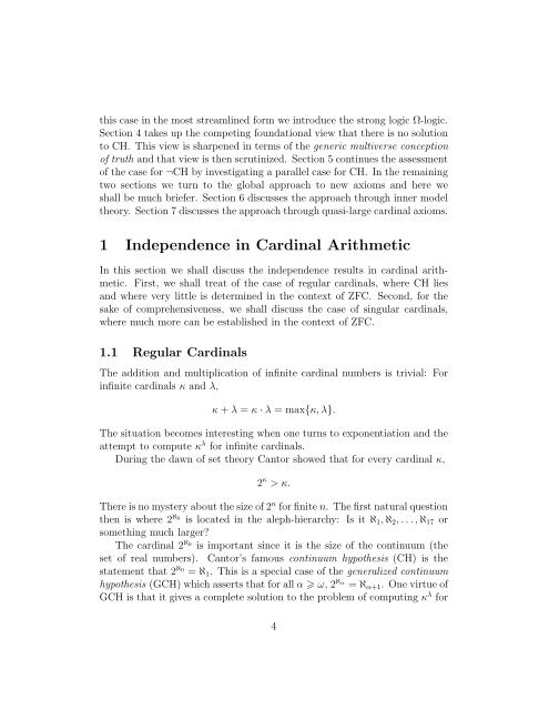 The Continuum Hypothesis - Logic at Harvard