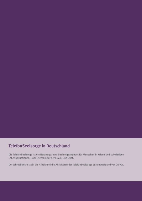 Jahresbericht 2012 - Telefonseelsorge