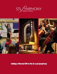 Download our Planned Giving Options Brochure - St. Louis Symphony