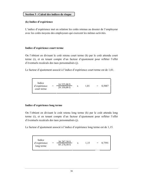 Calcul du taux personnalisÃ© 2013 - CSST