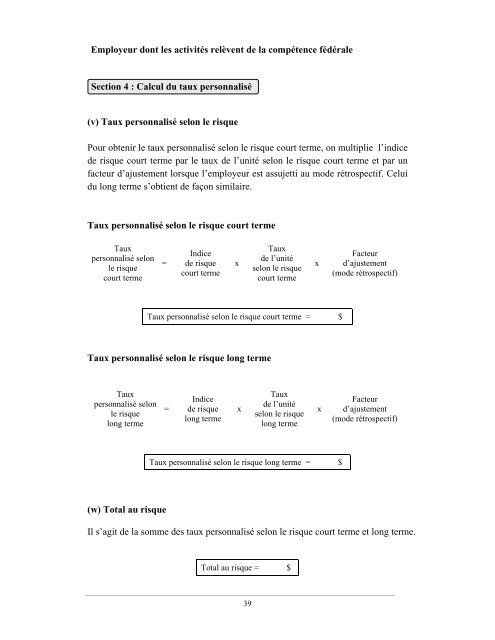 Calcul du taux personnalisÃ© 2013 - CSST