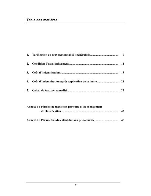 Calcul du taux personnalisÃ© 2013 - CSST