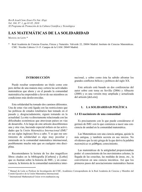 texto completo publicado de la conferencia - Real Academia de ...