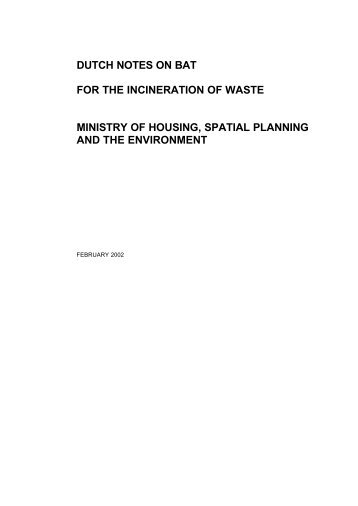 DUTCH NOTES ON BAT FOR THE INCINERATION OF ... - ACPO