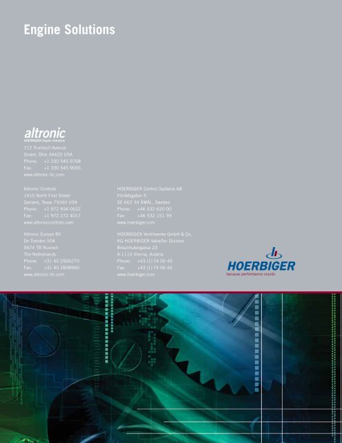 Engine Solutions Brochure - Altronic Inc.