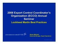 2008 Export Control Coordinator's Organization (ECCO) Annual ...