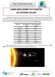 SAIBA MAIS SOBRE OS PLANETAS DO SISTEMA SOLAR!