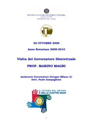 Ottobre 2009 - Rotary Milano Porta Vittoria