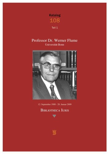 Professor Dr. Werner Flume - VICO Wissenschaftliches Antiquariat ...