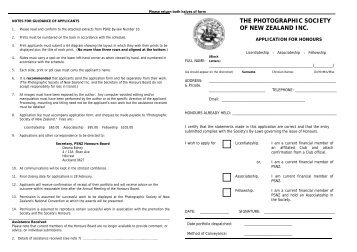 PSNZ Honours Letters Application form - Christchurch Photographic ...