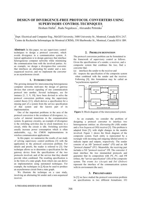 design of divergence-free protocol converters using ... - ResearchGate