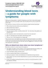 Understanding blood tests â a guide for people with lymphoma