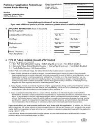 Preliminary Application Federal Low-Income Public Housing
