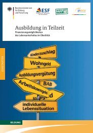 Ausbildung in Teilzeit - Bundesministerium fÃ¼r Bildung und Forschung