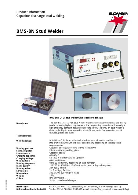 Bms 8n Stud Welder Soyer