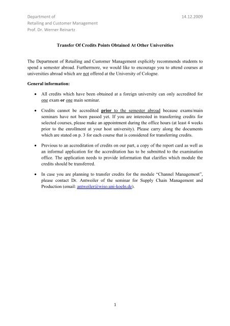 credits management