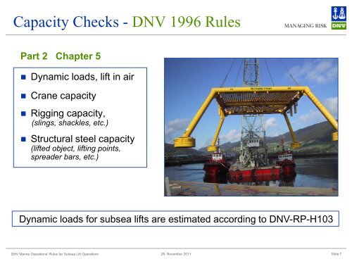 DNV Marine Operations' Rules for Subsea Lift Operations