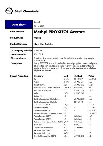 Methyl PROXITOL acetate - Asia Pacific