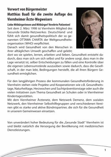 Vorwort von BÃ¼rgermeister Matthias BaaÃ fÃ¼r die zweite ... - Viernheim