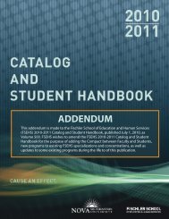 FSEHS Catalog 2010-2011 Addendum - Nova Southeastern ...