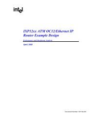 IntelR IXP12xx ATM OC12/Ethernet IP Router Example Design ...