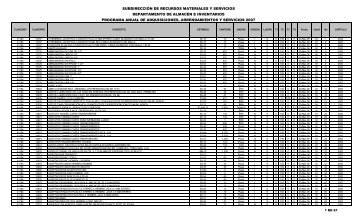 Programa Anual de Adquisiciones, Arrendamientos y Servicios 2007