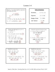 1-4 Simplifying Algebraic Expressions - Math Slide Show