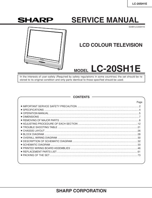 MODEL LC-20SH1E - Page de test - Free