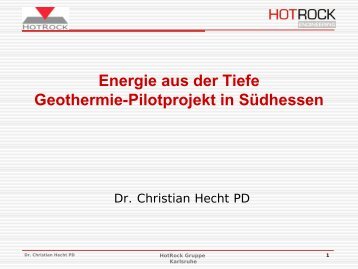 Energie aus der Tiefe Geothermie-Pilotprojekt in SÃ¼dhessen