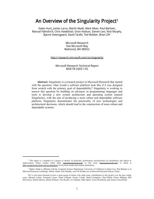 Technical Report - Microsoft Research