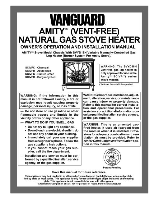 AMITY (VENT-FREE) NATURAL GAS STOVE HEATER - Desa