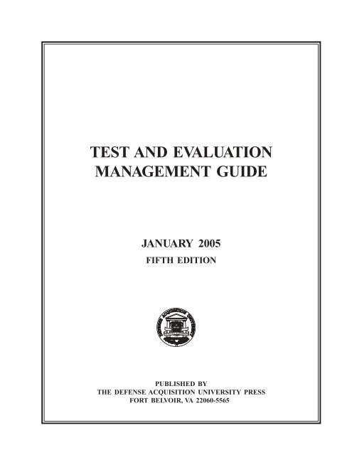 Test and Evaluation Management Guide - AcqNotes.com