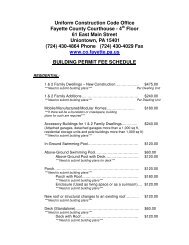 UCC Building Permit Fee Schedule - Fayette County