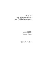 Studium und Arbeitstechniken der Politikwissenschaft